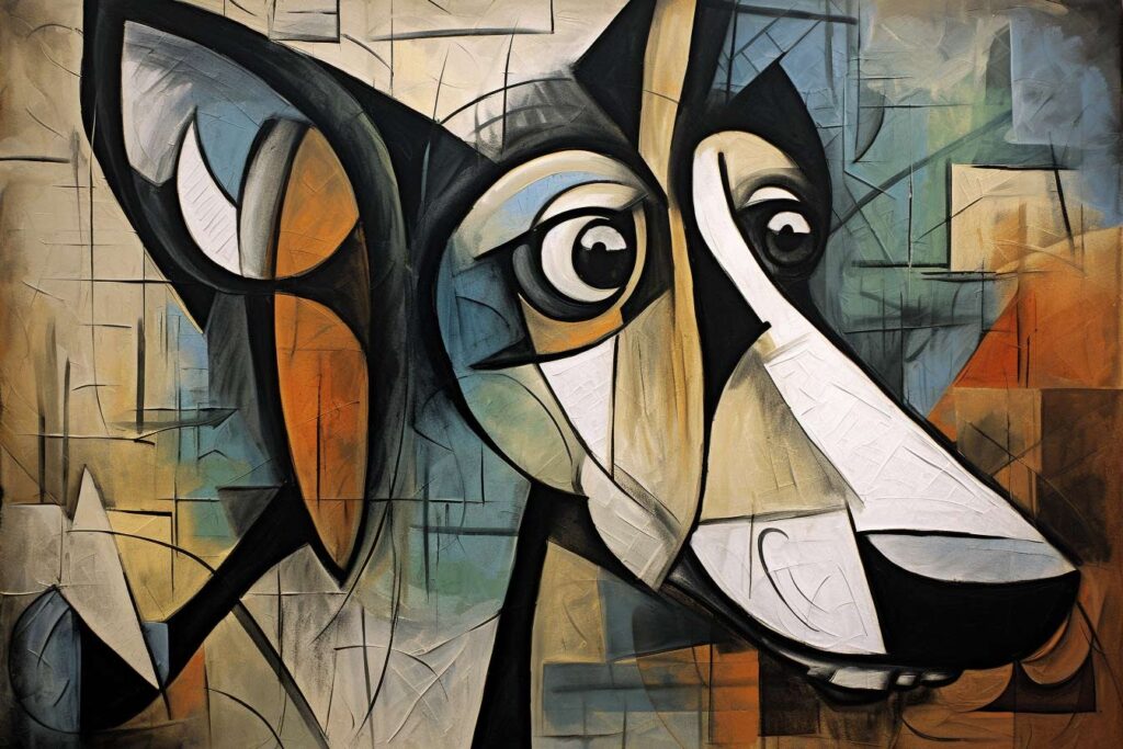 Cubism Dog Painting: Georges Braque
