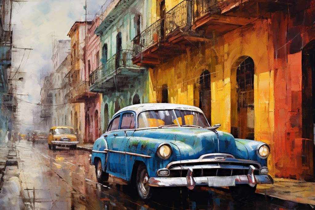 Poster Almendron Auto Clasico Habana Cuba